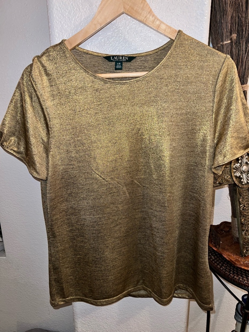 Ralph Lauren Metallic Gold Short Sleeve Tee